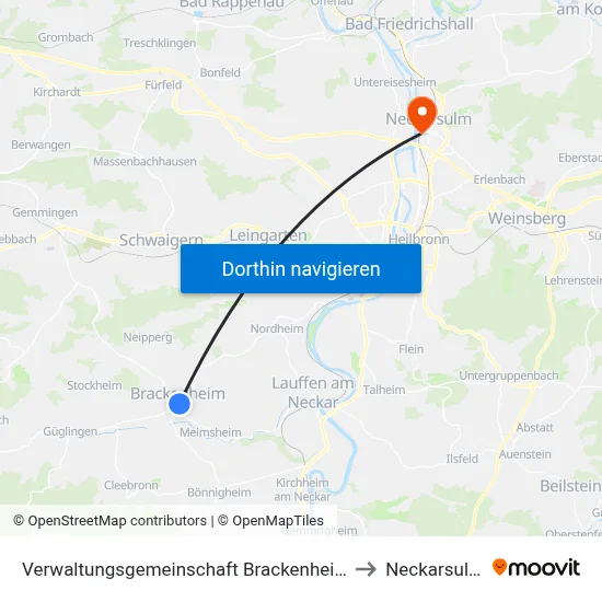 Verwaltungsgemeinschaft Brackenheim to Neckarsulm map