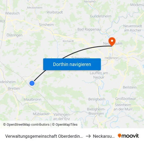 Verwaltungsgemeinschaft Oberderdingen to Neckarsulm map
