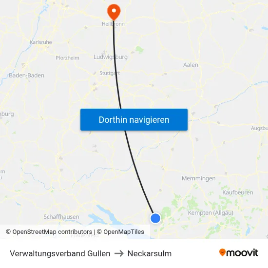 Verwaltungsverband Gullen to Neckarsulm map
