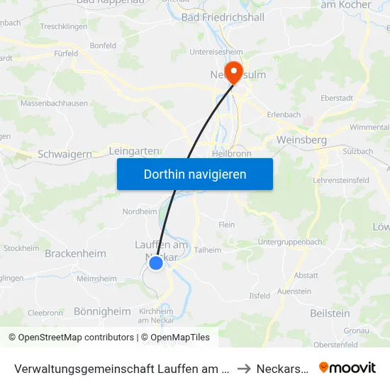 Verwaltungsgemeinschaft Lauffen am Neckar to Neckarsulm map