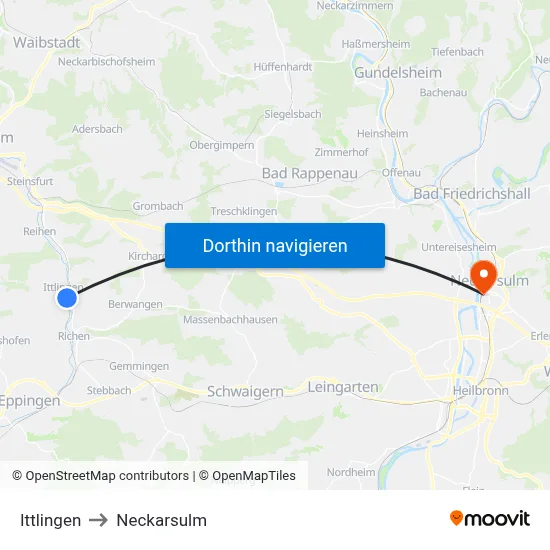 Ittlingen to Neckarsulm map