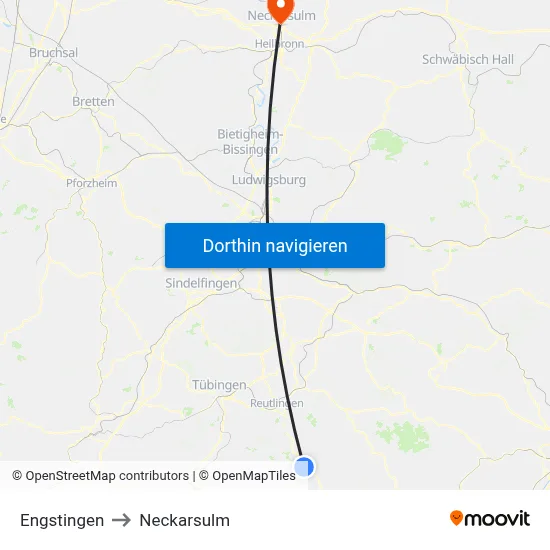 Engstingen to Neckarsulm map