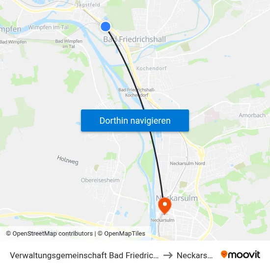 Verwaltungsgemeinschaft Bad Friedrichshall to Neckarsulm map