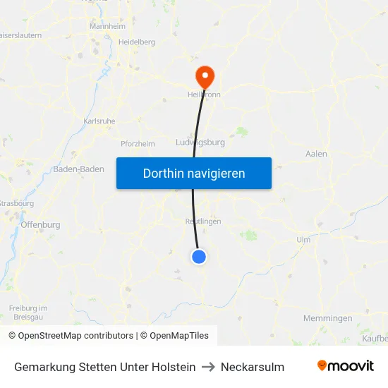 Gemarkung Stetten Unter Holstein to Neckarsulm map