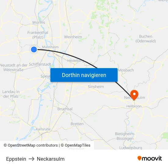 Eppstein to Neckarsulm map