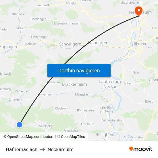 Häfnerhaslach to Neckarsulm map
