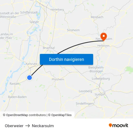 Oberweier to Neckarsulm map
