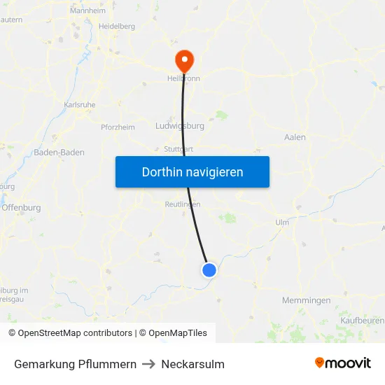 Gemarkung Pflummern to Neckarsulm map