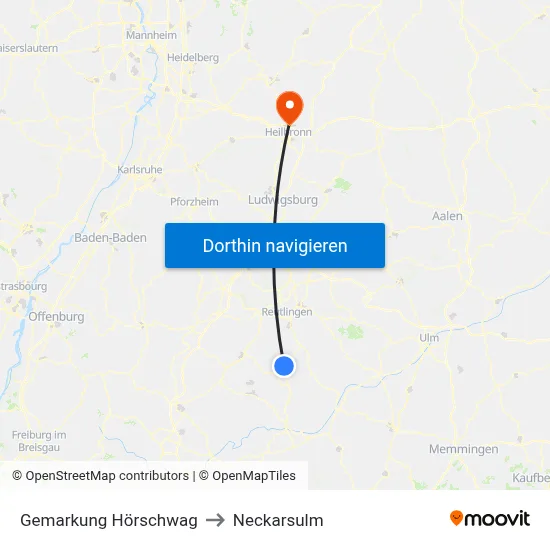 Gemarkung Hörschwag to Neckarsulm map