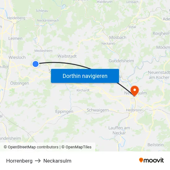 Horrenberg to Neckarsulm map
