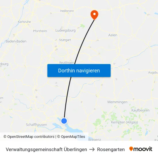 Verwaltungsgemeinschaft Überlingen to Rosengarten map