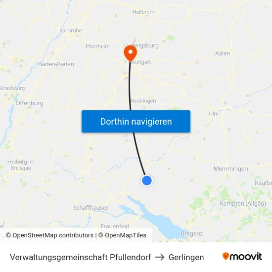 Verwaltungsgemeinschaft Pfullendorf to Gerlingen map