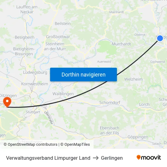 Verwaltungsverband Limpurger Land to Gerlingen map