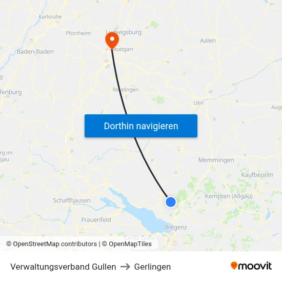 Verwaltungsverband Gullen to Gerlingen map