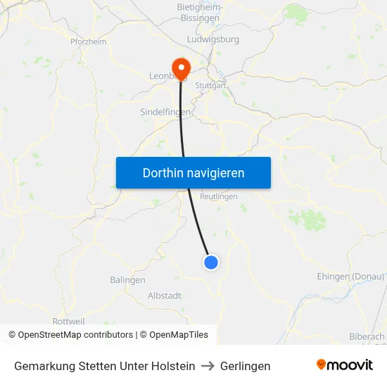 Gemarkung Stetten Unter Holstein to Gerlingen map