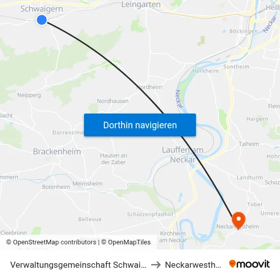 Verwaltungsgemeinschaft Schwaigern to Neckarwestheim map