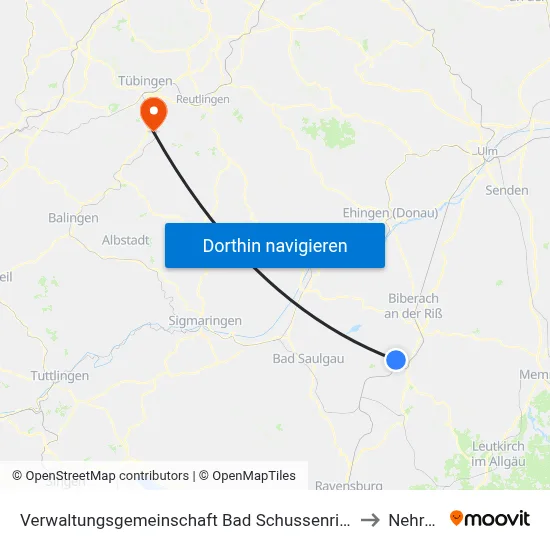Verwaltungsgemeinschaft Bad Schussenried to Nehren map