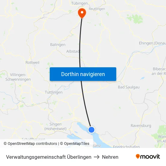 Verwaltungsgemeinschaft Überlingen to Nehren map