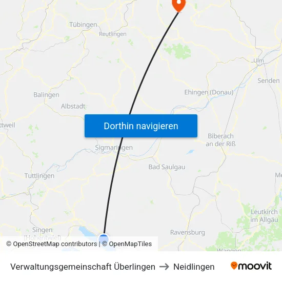 Verwaltungsgemeinschaft Überlingen to Neidlingen map