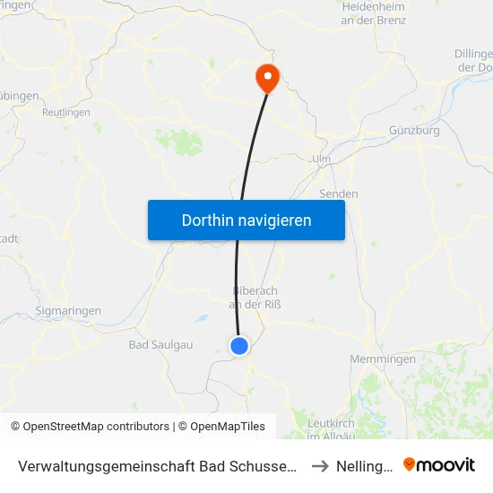 Verwaltungsgemeinschaft Bad Schussenried to Nellingen map