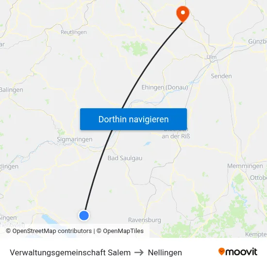 Verwaltungsgemeinschaft Salem to Nellingen map