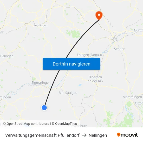 Verwaltungsgemeinschaft Pfullendorf to Nellingen map