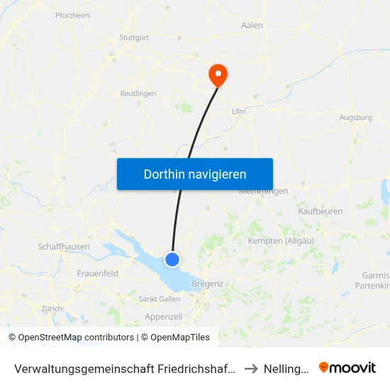 Verwaltungsgemeinschaft Friedrichshafen to Nellingen map