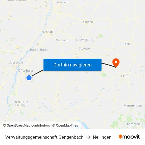 Verwaltungsgemeinschaft Gengenbach to Nellingen map