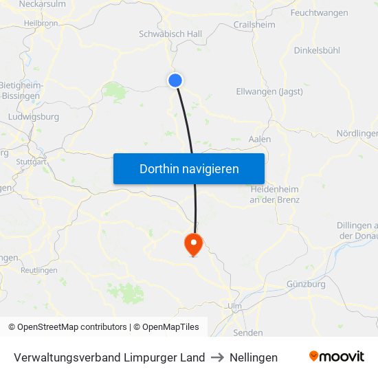 Verwaltungsverband Limpurger Land to Nellingen map