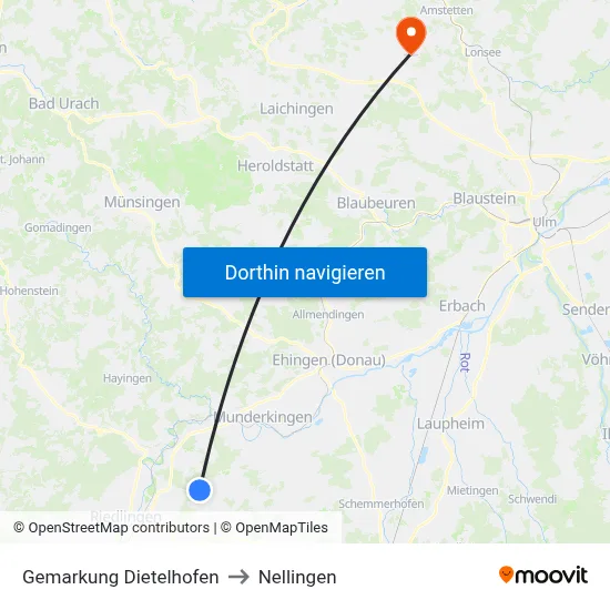 Gemarkung Dietelhofen to Nellingen map