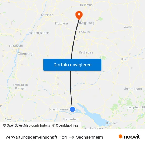 Verwaltungsgemeinschaft Höri to Sachsenheim map