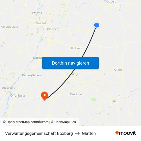 Verwaltungsgemeinschaft Boxberg to Glatten map