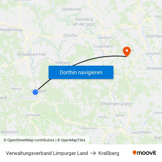 Verwaltungsverband Limpurger Land to Kreßberg map