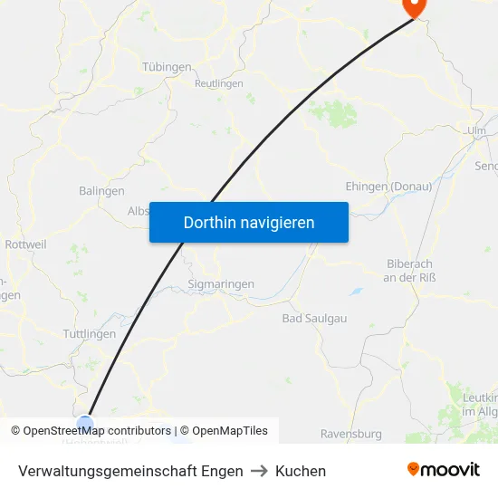 Verwaltungsgemeinschaft Engen to Kuchen map