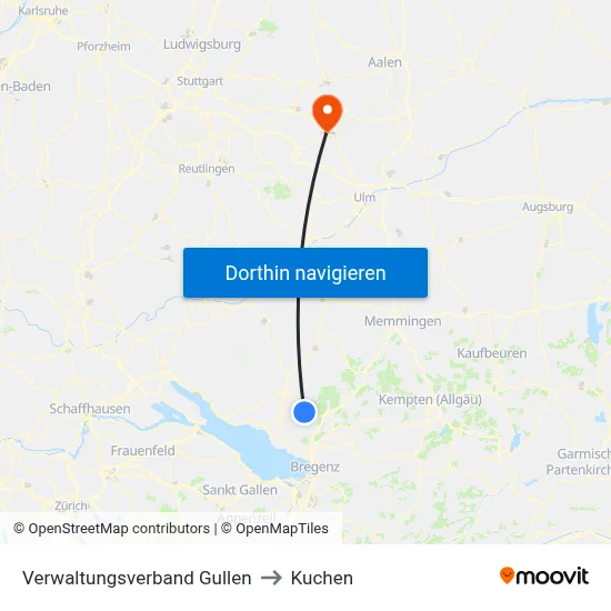 Verwaltungsverband Gullen to Kuchen map