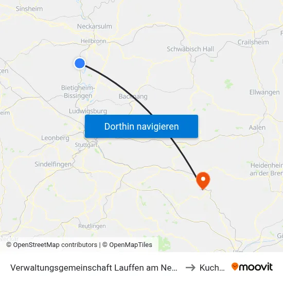 Verwaltungsgemeinschaft Lauffen am Neckar to Kuchen map