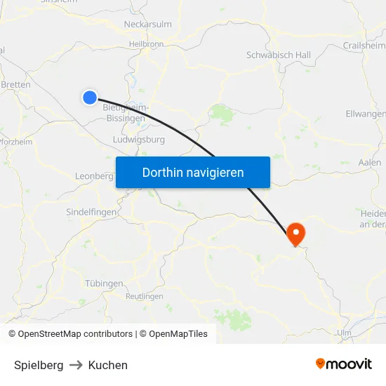 Spielberg to Kuchen map