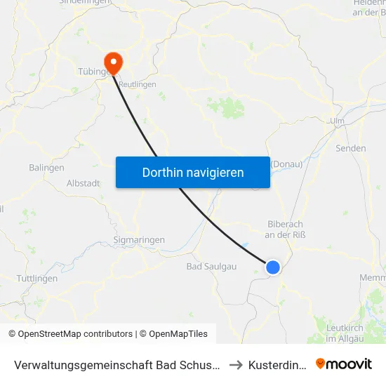 Verwaltungsgemeinschaft Bad Schussenried to Kusterdingen map