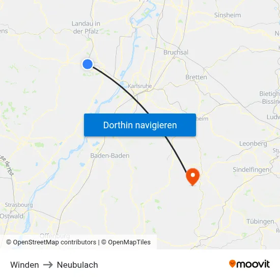 Winden to Neubulach map