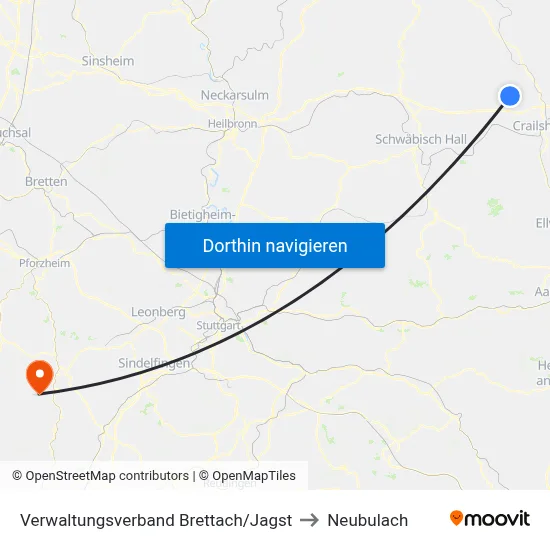 Verwaltungsverband Brettach/Jagst to Neubulach map
