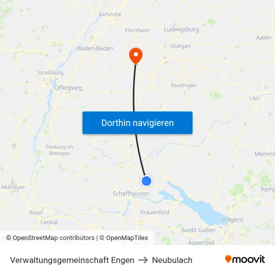Verwaltungsgemeinschaft Engen to Neubulach map