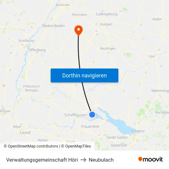 Verwaltungsgemeinschaft Höri to Neubulach map