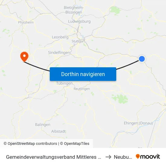 Gemeindeverwaltungsverband Mittleres Fils-Lautertal to Neubulach map