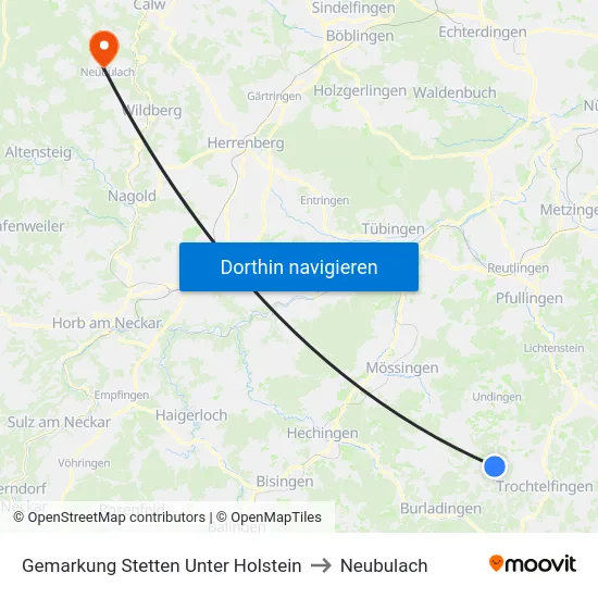 Gemarkung Stetten Unter Holstein to Neubulach map