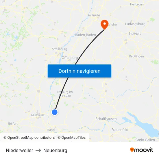 Niederweiler to Neuenbürg map