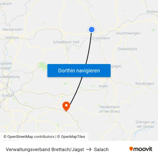 Verwaltungsverband Brettach/Jagst to Salach map