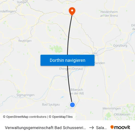 Verwaltungsgemeinschaft Bad Schussenried to Salach map