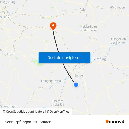Schnürpflingen to Salach map