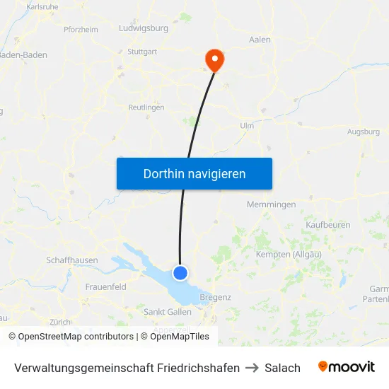 Verwaltungsgemeinschaft Friedrichshafen to Salach map