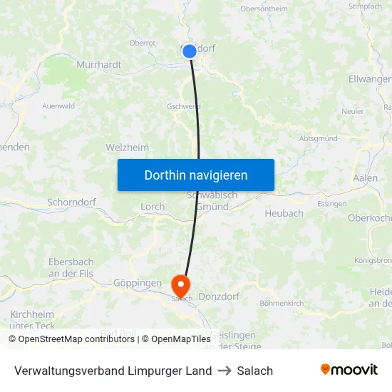 Verwaltungsverband Limpurger Land to Salach map